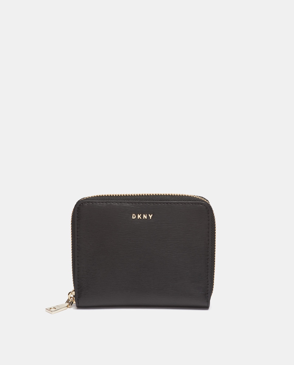 Маленький черный кожаный кошелек без ручки на молнии DKNY, черный мини кошелек bello тутти для женщин оригинальный маленький бумажник на защелке из натуральной овечьей кожи кредитница на молнии