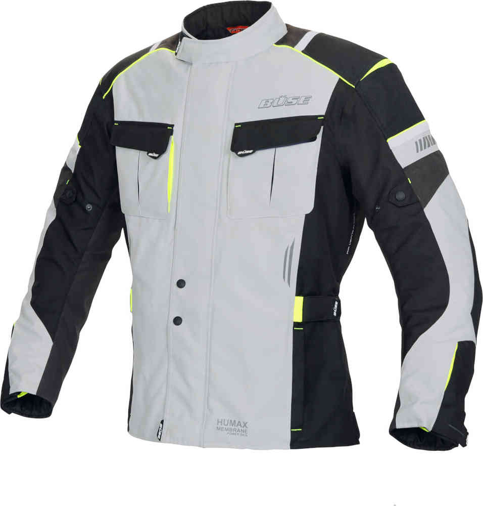 Мотоциклетная текстильная куртка Breno Pro Büse, черный/светло-серый