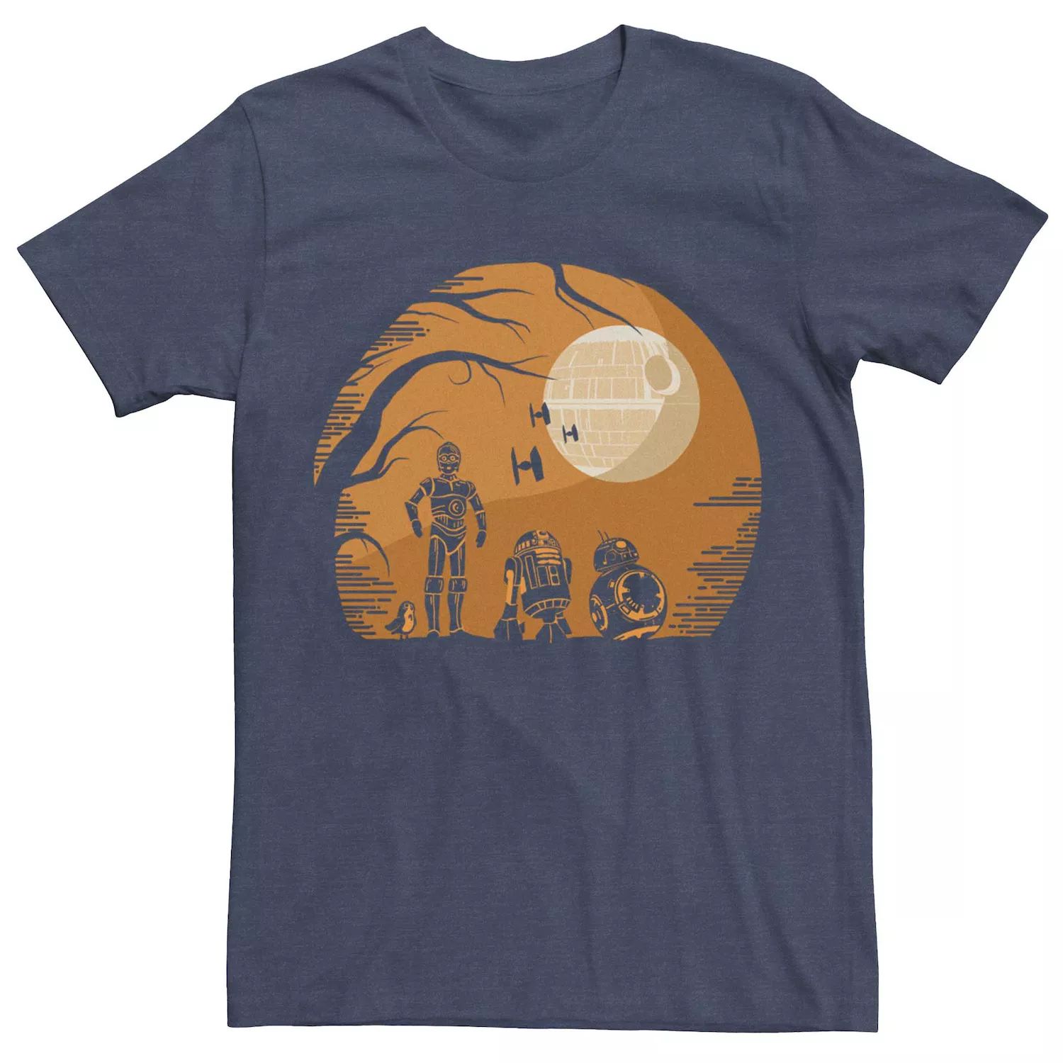 Мужская футболка с силуэтом полной луны Droids Star Wars