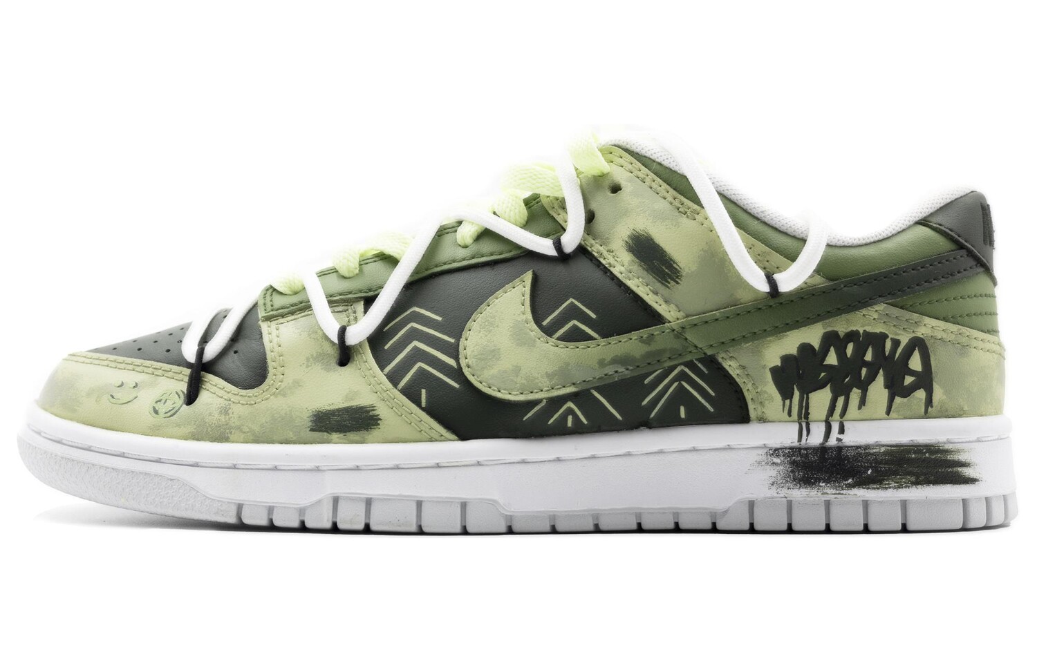 

Кроссовки Nike Dunk Skateboarding Shoes Men Low-top White, зеленый