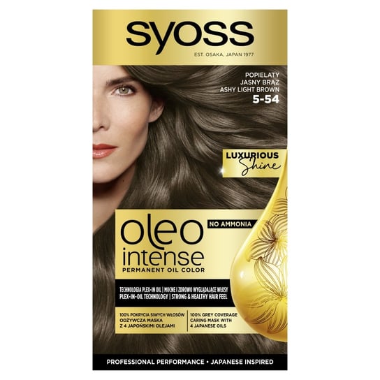 Стойко окрашивающая краска для волос с маслами, 5-54 Пепельно-русый Syoss Oleo Intense краска для волос 5 54 пепельно русая syoss oleo 1 упаковка