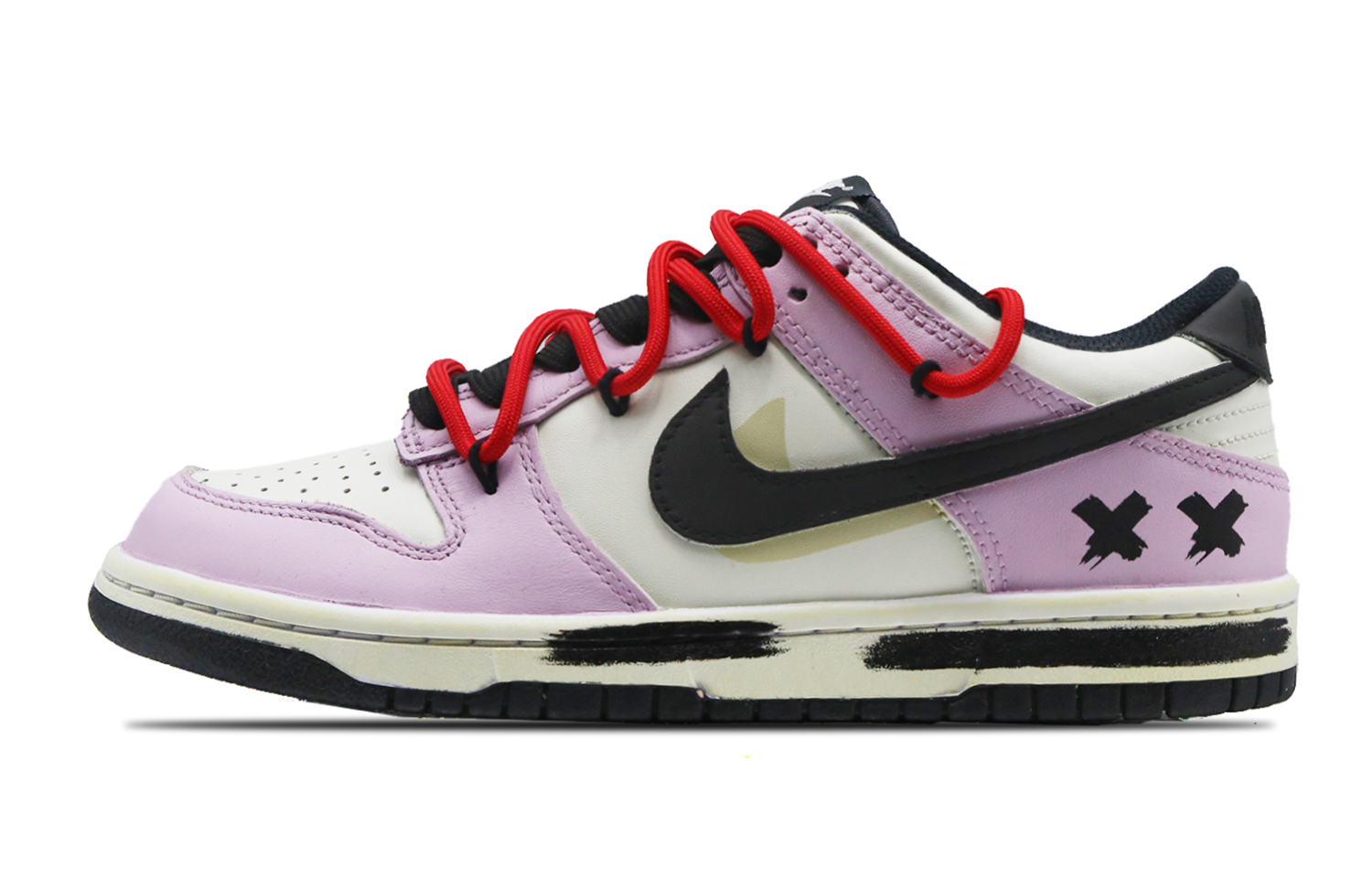 

Кроссовки Nike Dunk Skateboarding Shoes Women's Low-top Pink-purple/black, светло-фиолетовый