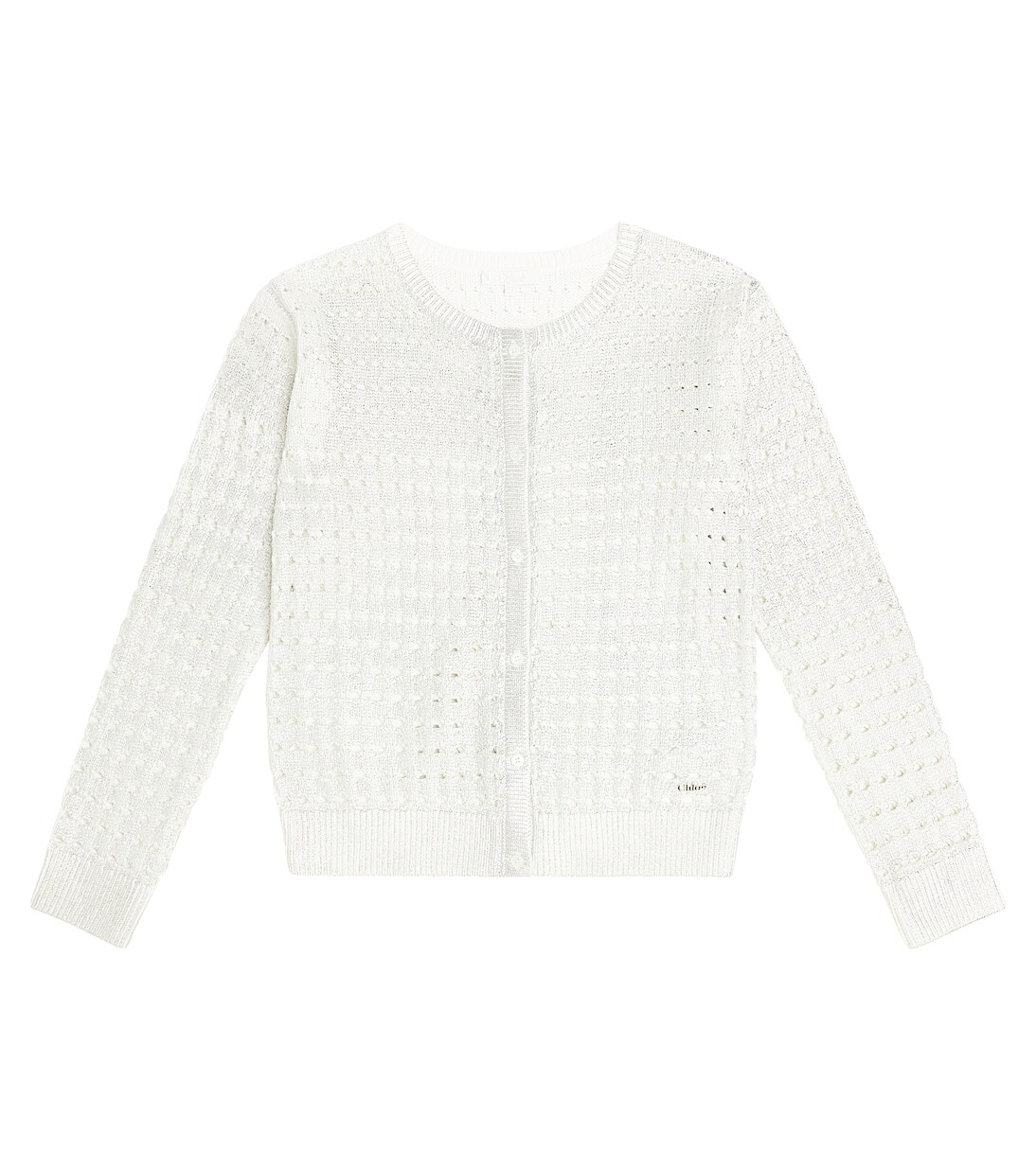 

Хлопковый кардиган металлик Chloé Kids, металлический