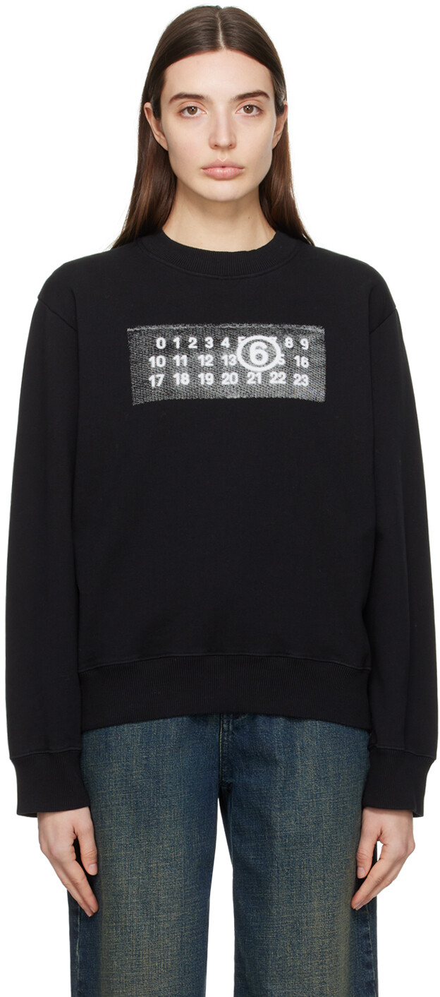 

Черный свитшот с принтом Mm6 Maison Margiela, цвет Black