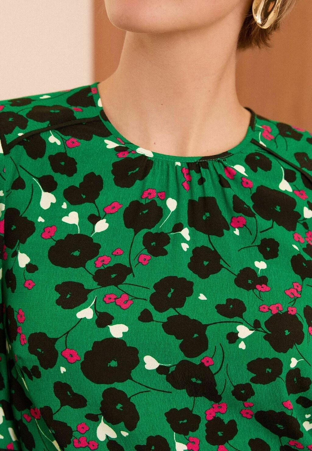 

Блуза PUFF SLEEVE TRIM DETAIL Love & Roses, зеленый