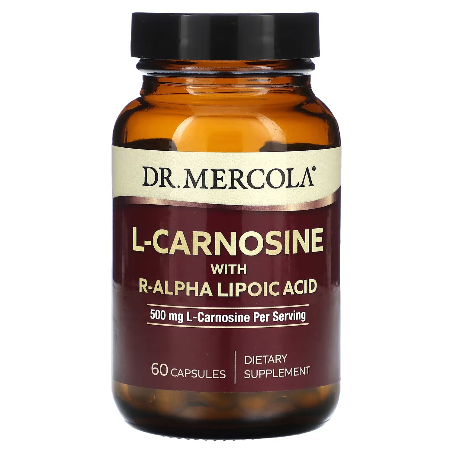 

L-карнозин с R-альфа-липоевой кислотой Dr. Mercola, 250 мг, 60 капсул
