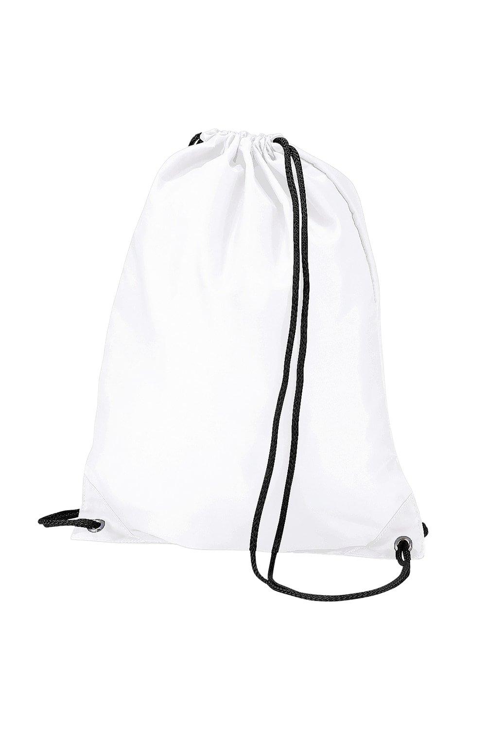 Бюджетная водостойкая спортивная сумка Gymsac на шнурке (11 л) Bagbase, белый