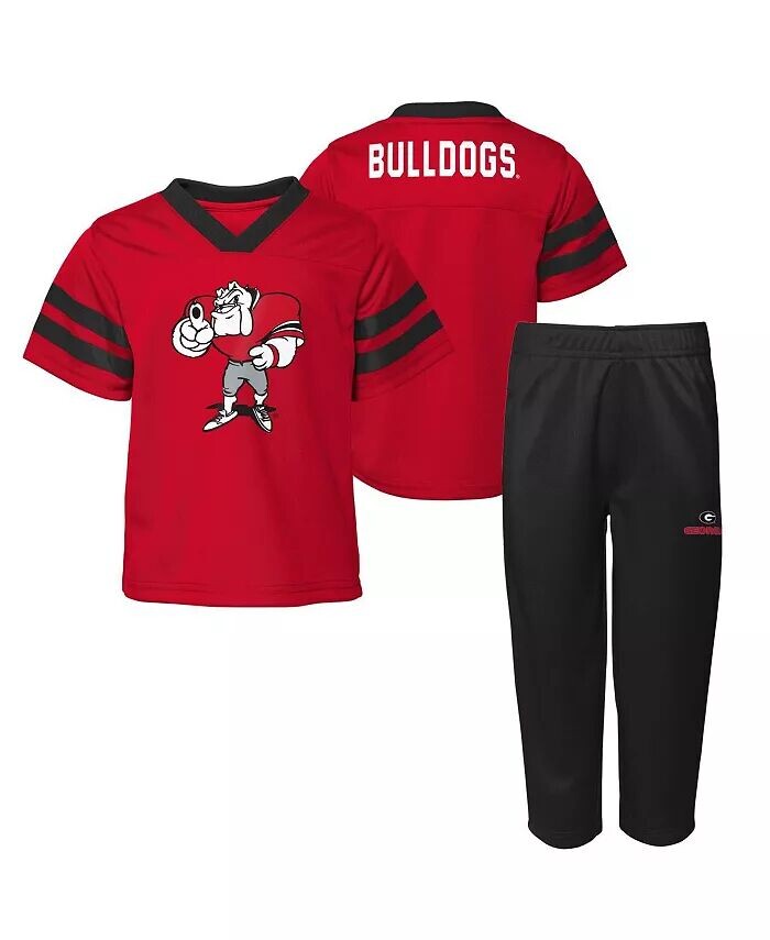 

Комплект из двух предметов из джерси и брюк Red Zone Red Georgia Bulldogs для мальчиков и девочек для малышей Outerstuff, красный