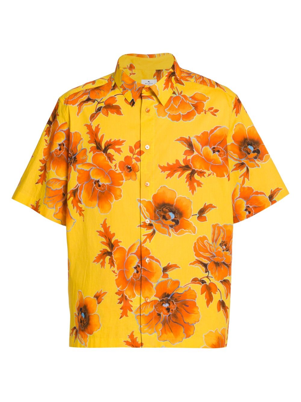 

Camicia Soho Рубашка с короткими рукавами и цветочным принтом Etro, золотой