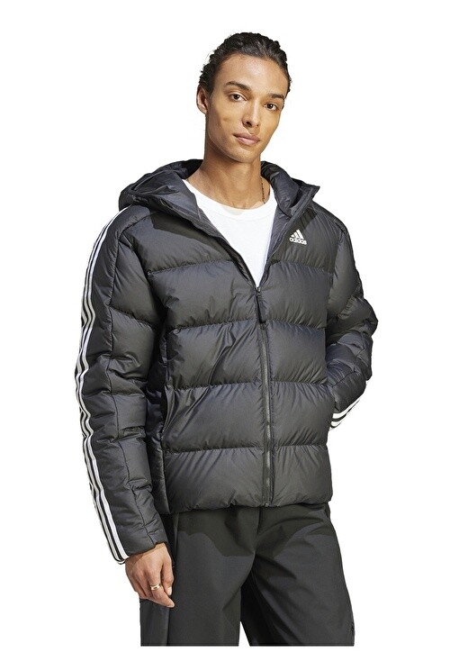 

Черная мужская куртка с капюшоном Adidas, Черный