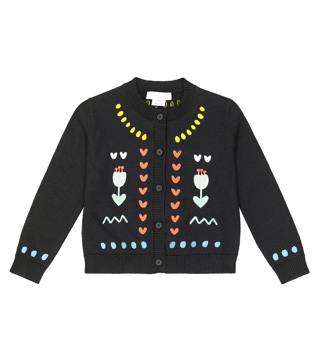

Кардиган с вышивкой из хлопка и шерсти Stella Mccartney Kids, мультиколор