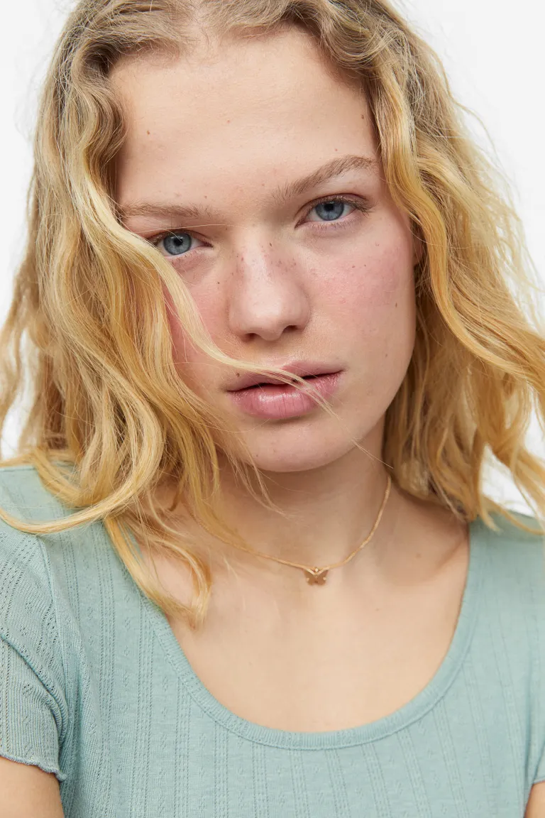 

Ажурная трикотажная блузка H&M, зеленый