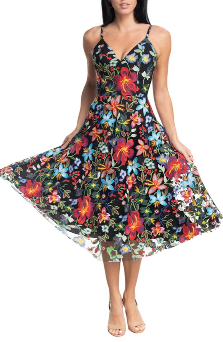 

Расклешенное платье с цветочной вышивкой Maren DRESS THE POPULATION