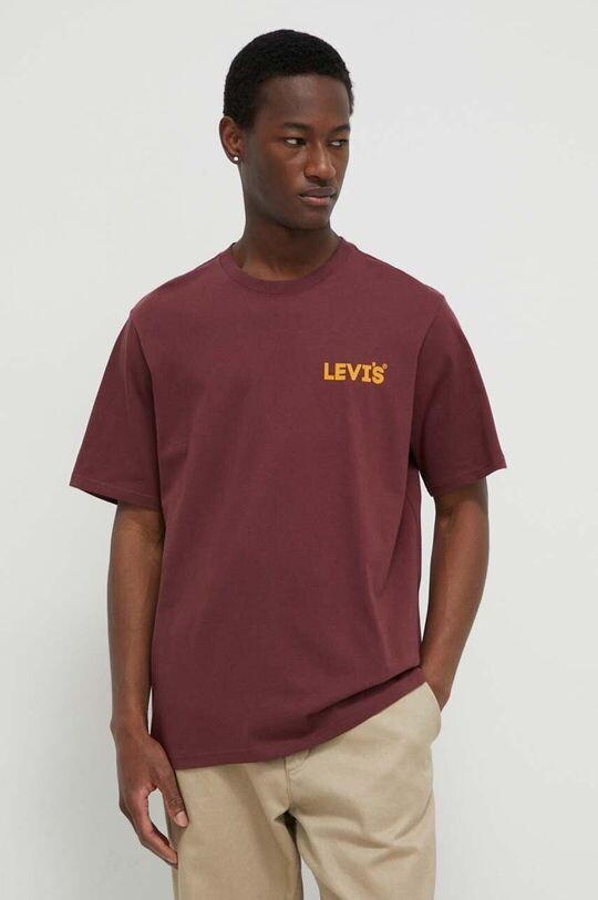 

Хлопковая футболка Levi's, бордовый