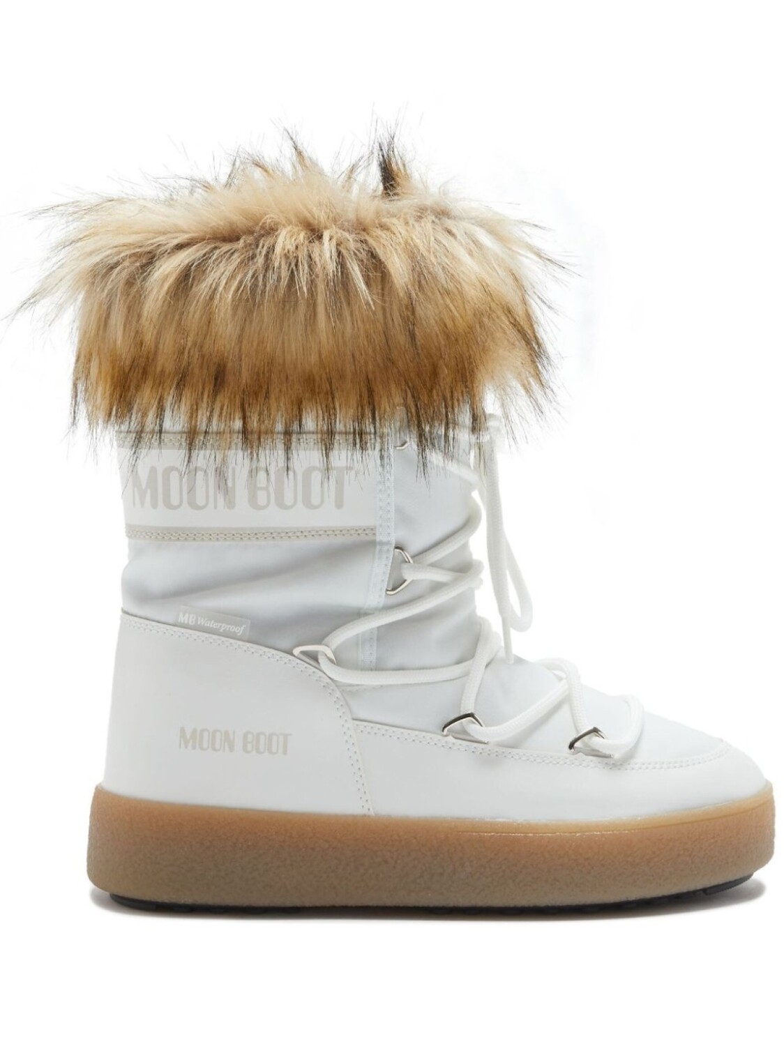 

Moon Boot сапоги из искусственного меха с логотипом, белый