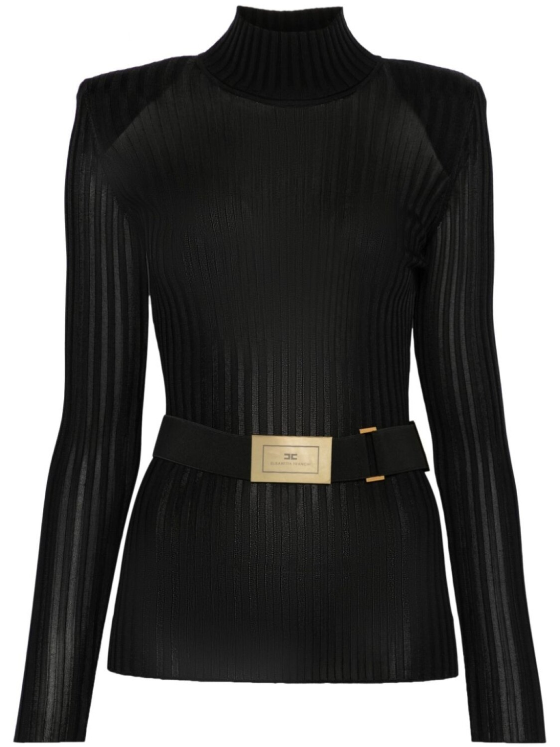 

Elisabetta Franchi топ в рубчик с поясом, черный