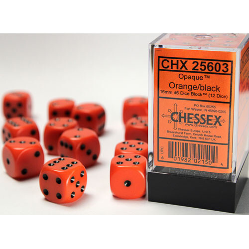 

Аксессуары Chessex Chessex 16mm d6 Set: Opaque - Orange w/Black (12)