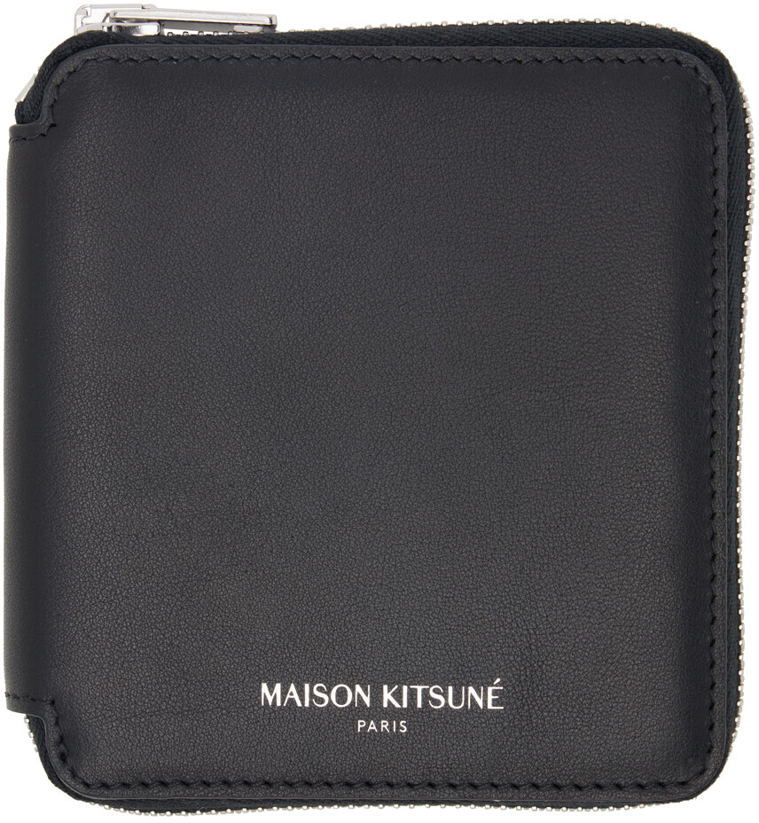 

Черный квадратный кошелек на молнии Maison Kitsune