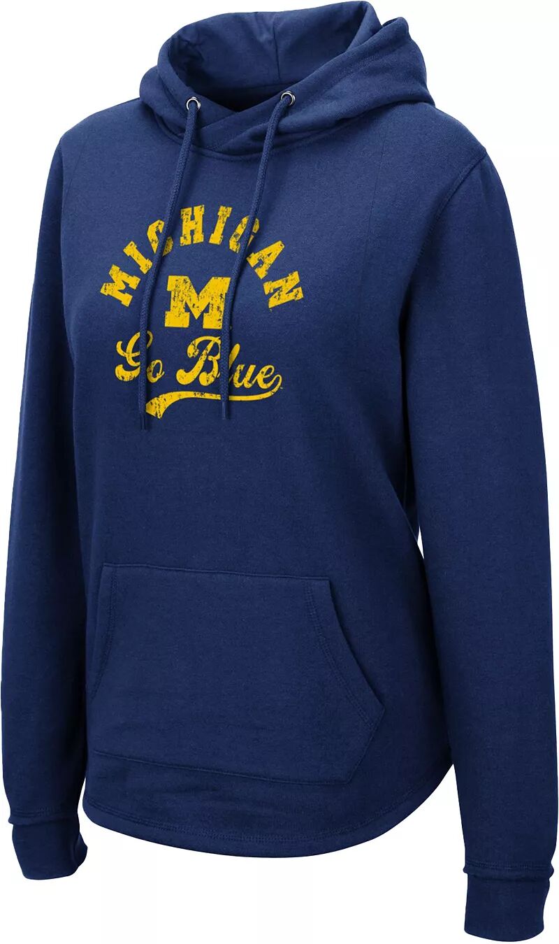 цена Colosseum Женский темно-синий пуловер с капюшоном Michigan Wolverines