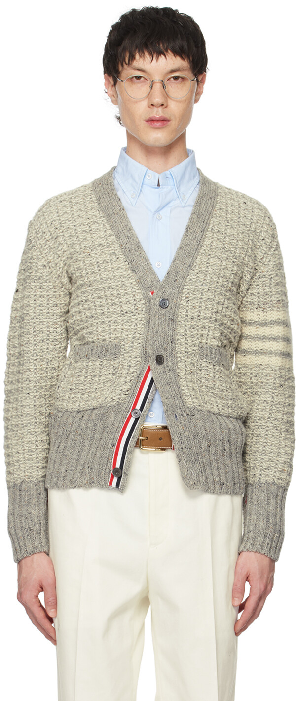 

Серый классический кардиган с 4 перемычками Thom Browne