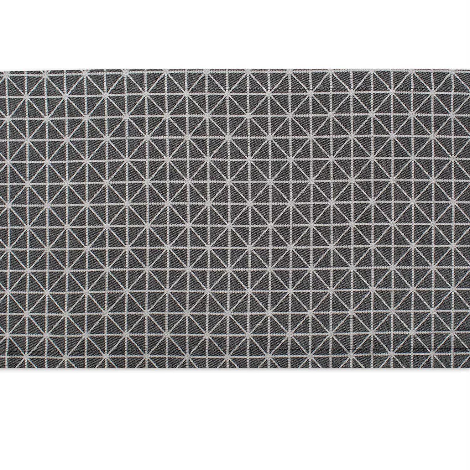 108-дюймовая бело-черная прямоугольная дорожка для стола с геометрическим рисунком