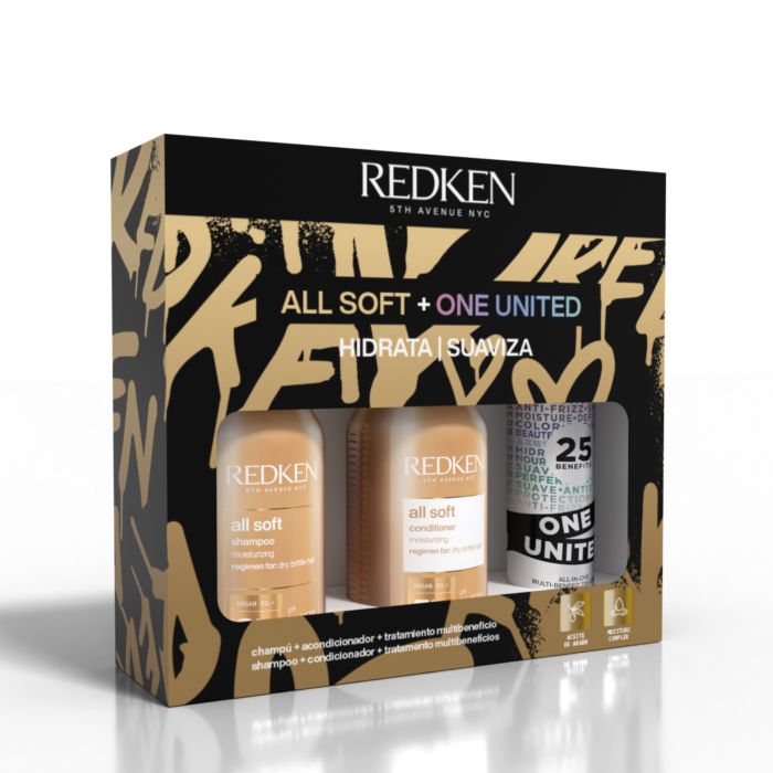 

Набор косметики Cofre para Navidad All Soft + One United Redken, Set 3 productos