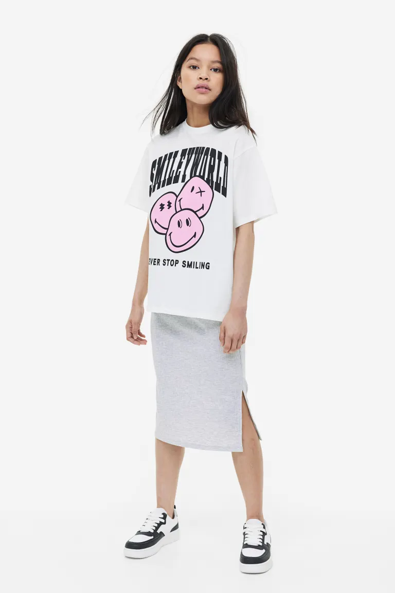 

Юбка в рубчик H&M, серый