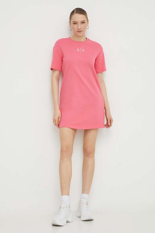 

Хлопковое платье Armani Exchange, розовый
