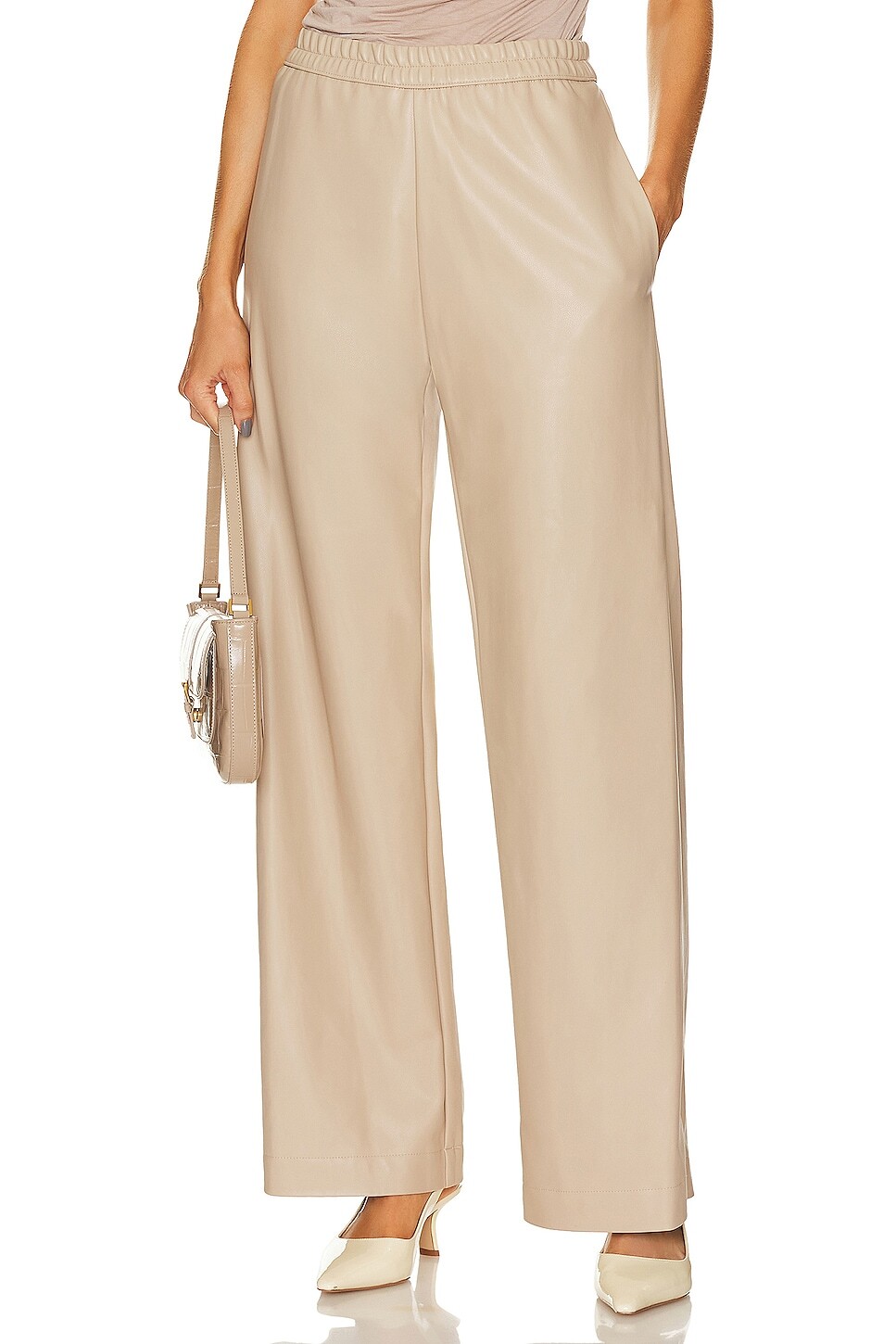 

Брюки Enza Costa Soft Leather Straight Leg, хаки