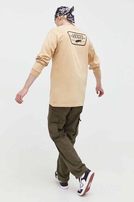 

Хлопковая рубашка с длинным рукавом Vans, бежевый