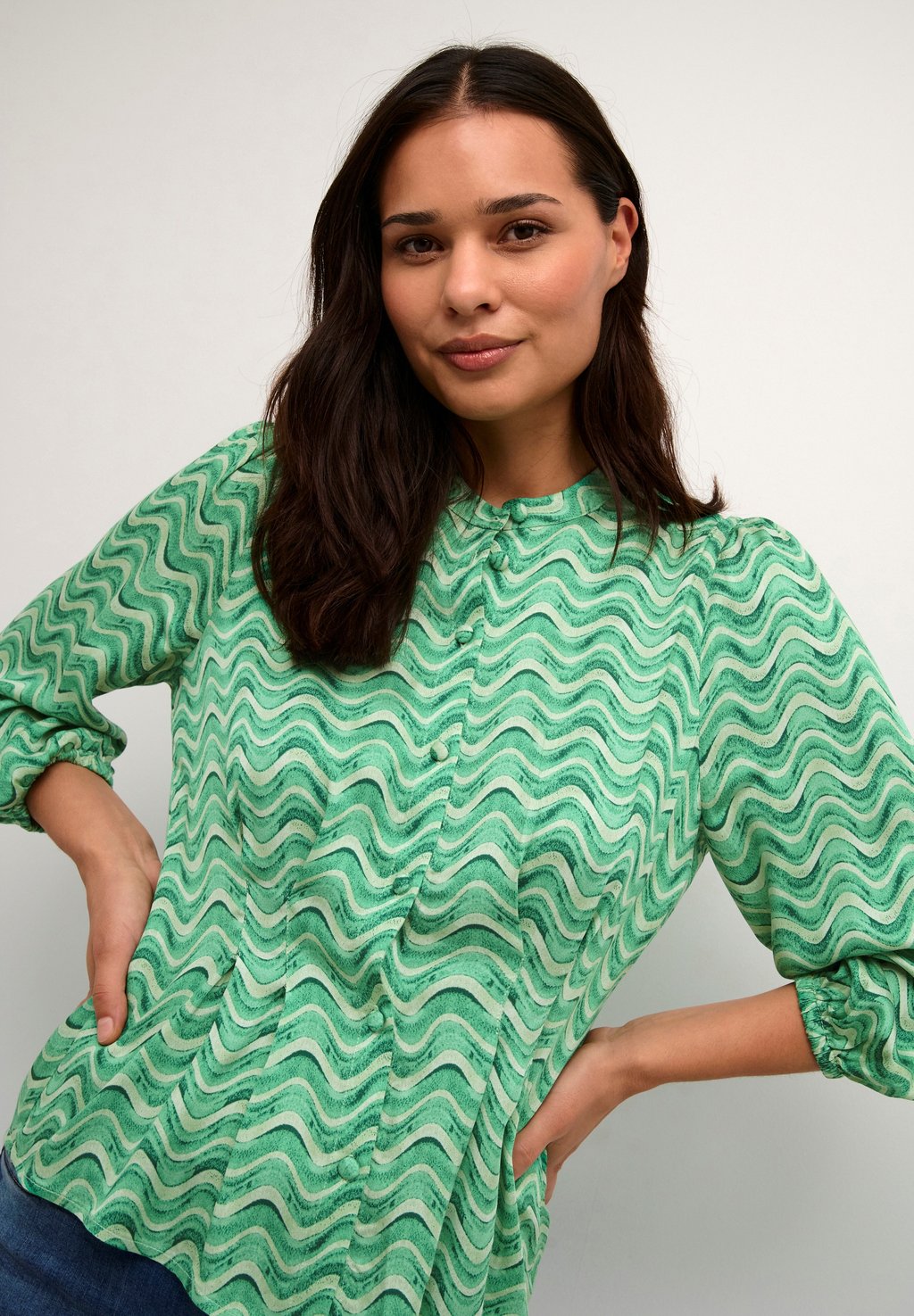 цена Блузка-рубашка WALU Culture, цвет green wave