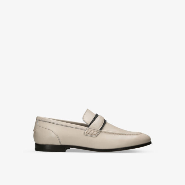 

Кожаные лоферы Penny с бусинами Brunello Cucinelli, бежевый