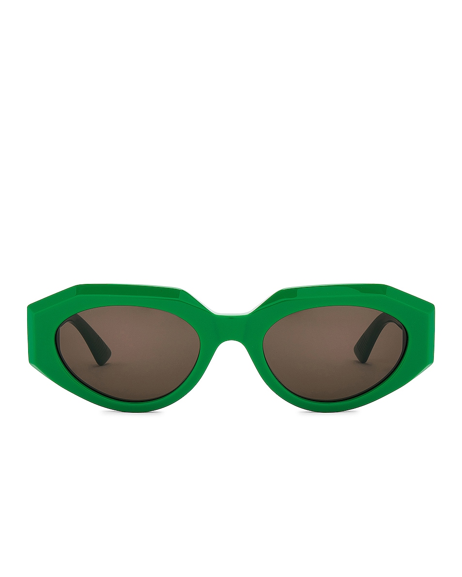 Солнцезащитные очки Bottega Veneta Acetate Cat Eye, цвет Shiny Green солнцезащитные очки bottega veneta bv1146s цвет shiny solid military green