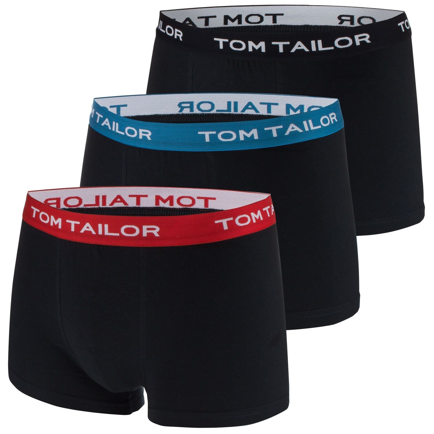 

Боксеры Tom Tailor Boxershorts 3 шт, цвет Schwarz / Farbiger Bund