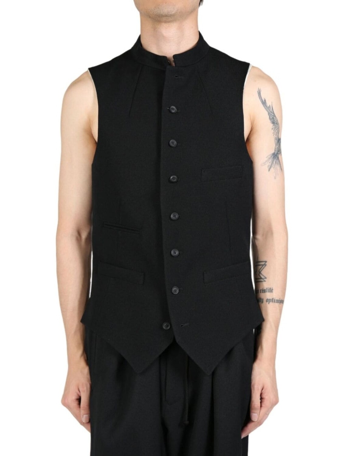

Yohji Yamamoto жилет с воротником-стойкой, черный