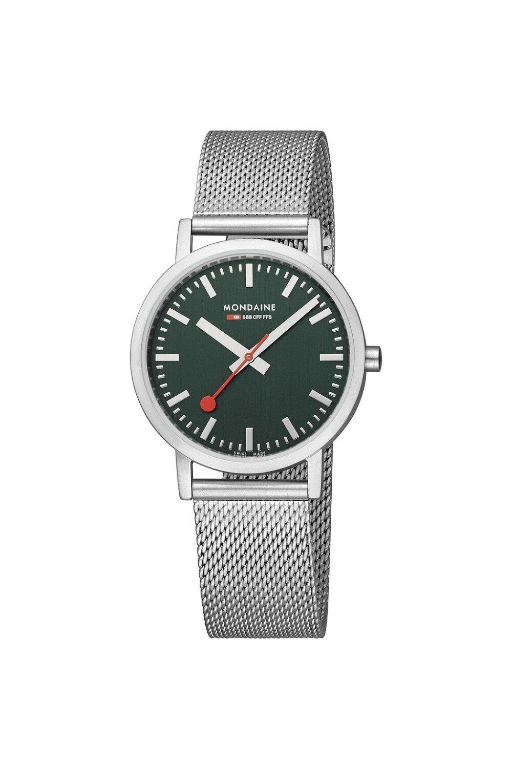 

Классические аналоговые часы из нержавеющей стали - A660.30314.60Sbj Mondaine, зеленый