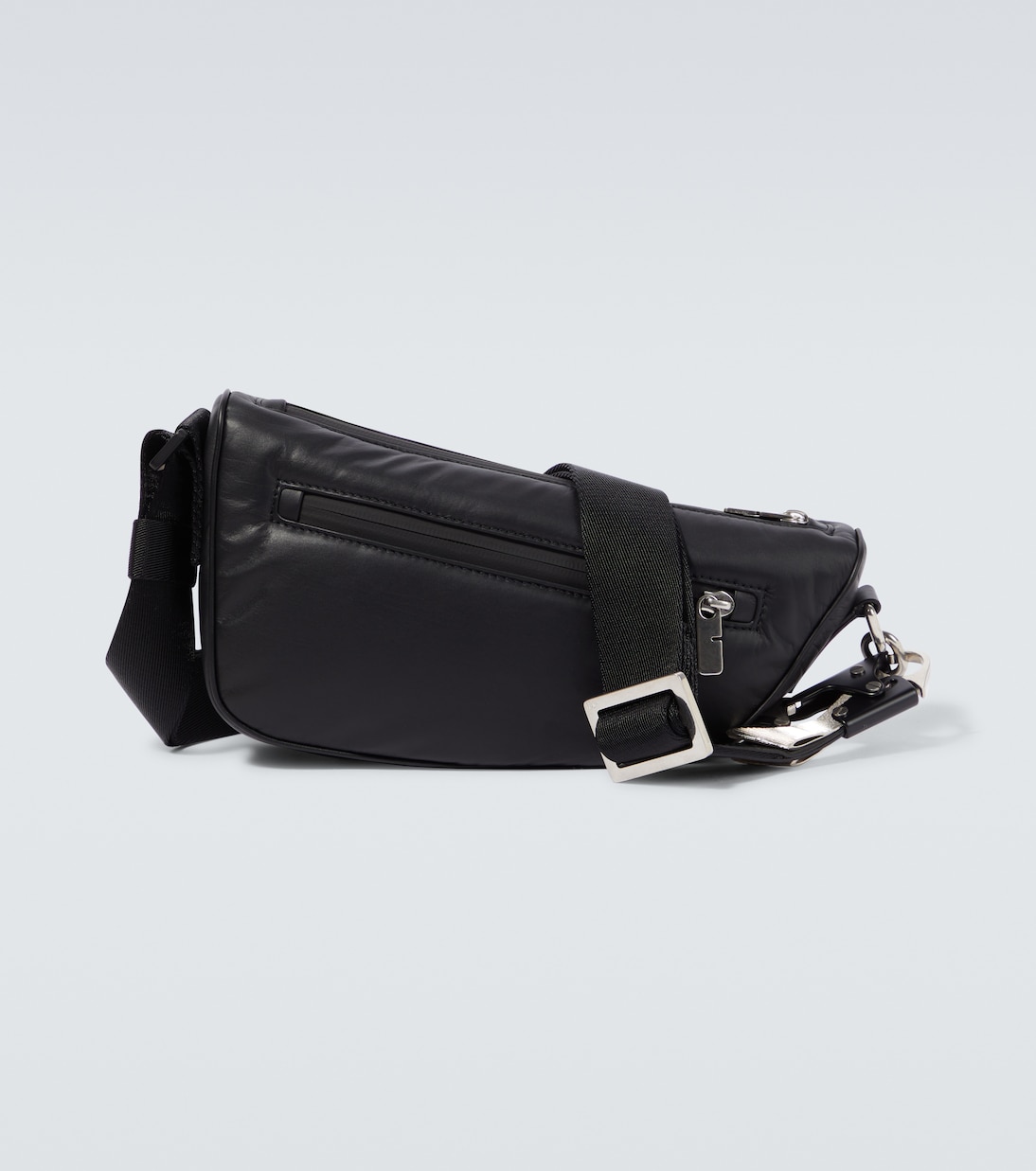 Миниатюрная кожаная сумка через плечо shield Burberry, черный фото