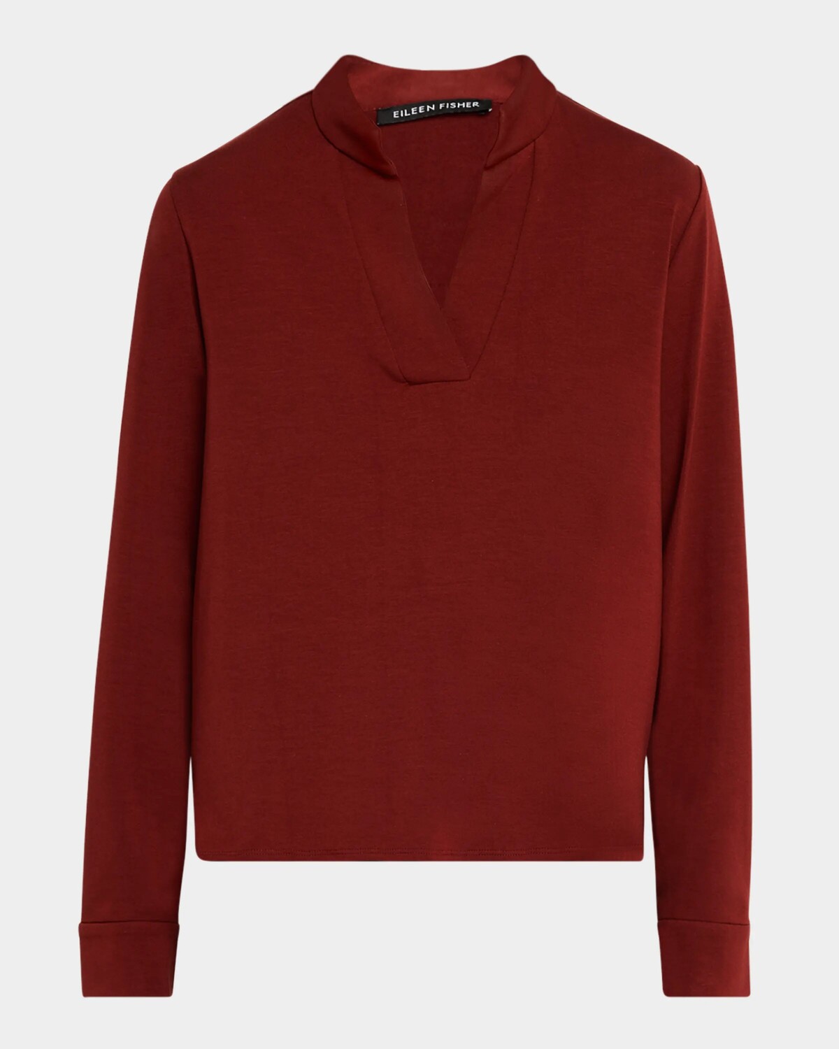 

Трикотажный топ из эластичного джерси с V-образным вырезом Eileen Fisher, красный