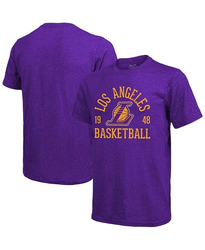 

Мужская фиолетовая футболка Los Angeles Lakers Ball Hog с логотипом Tri-Blend с нитками Majestic, фиолетовый