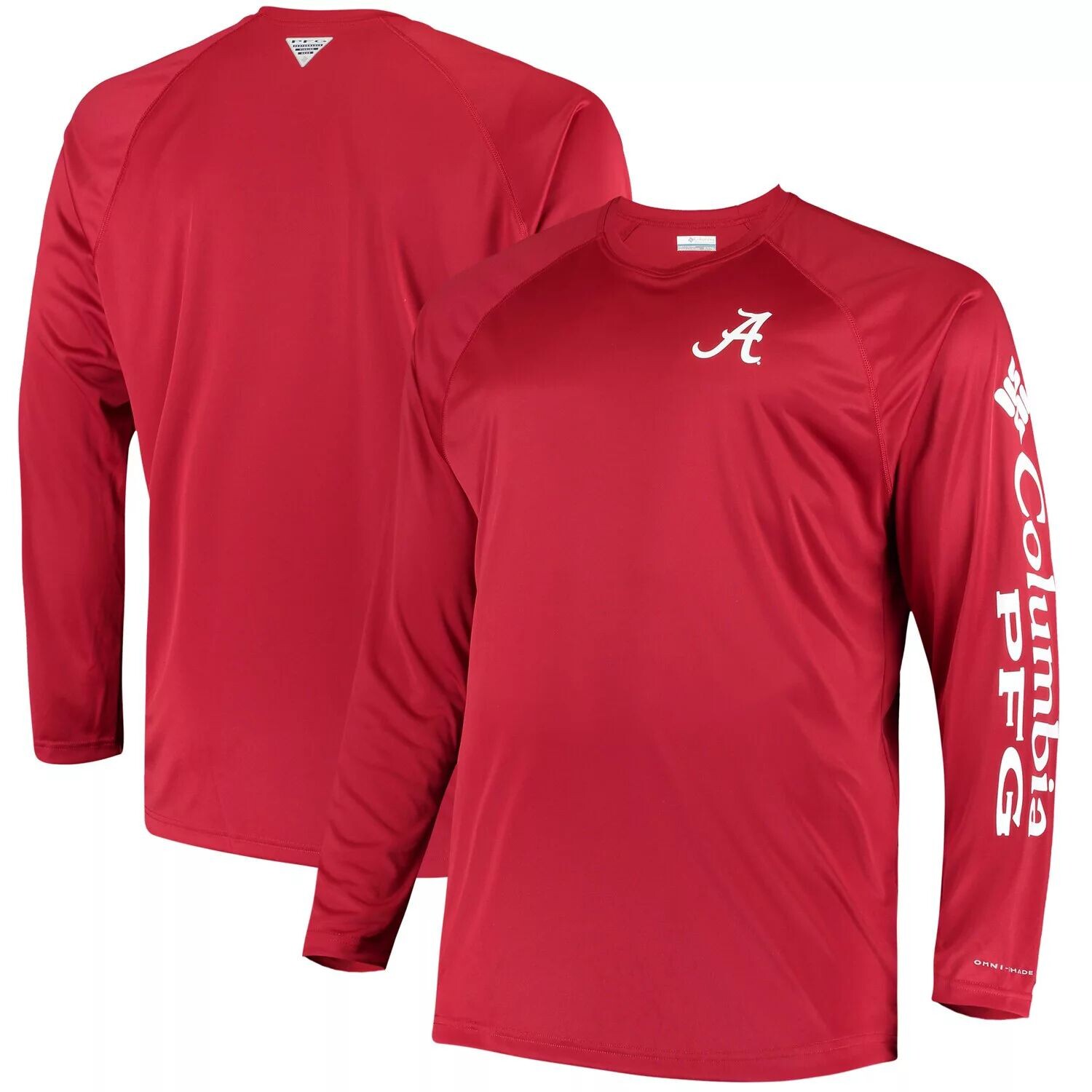 

Мужская футболка Columbia Crimson Alabama Crimson Tide Big & Tall Terminal Tackle с длинными рукавами и омни-оттенком