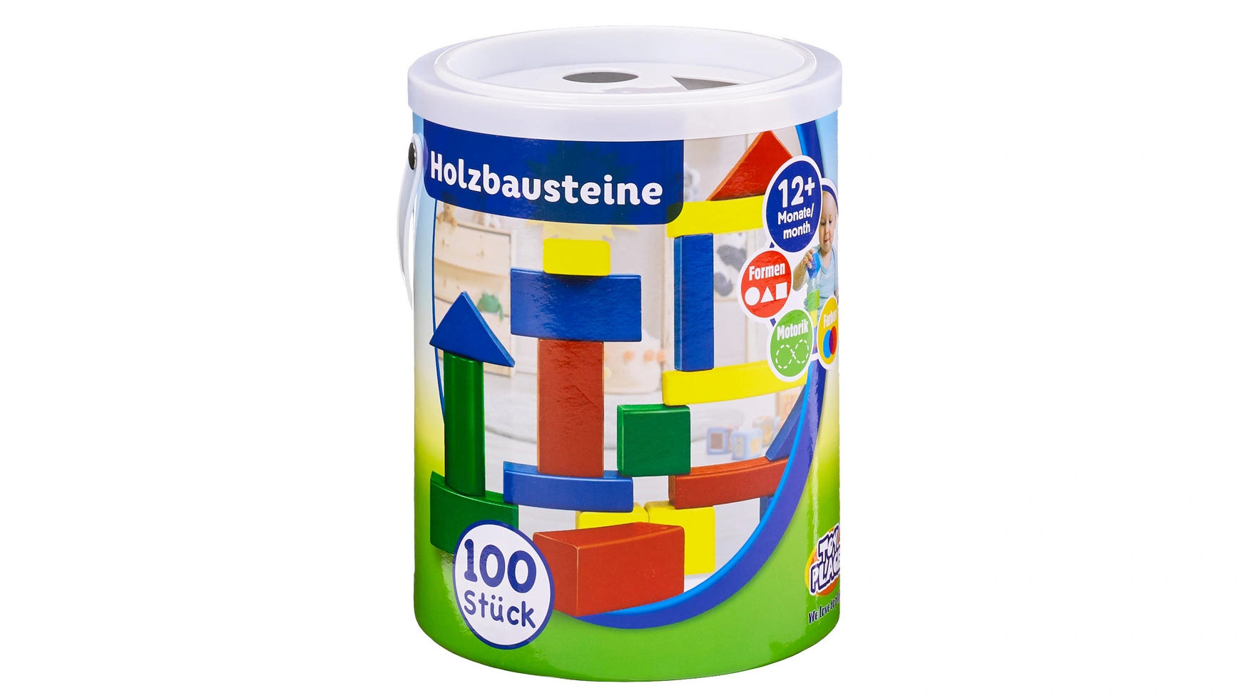 Müller Toy Place деревянные кубики, 100 шт деревянные кубики весёлый счёт с закругленными углами 9 штук