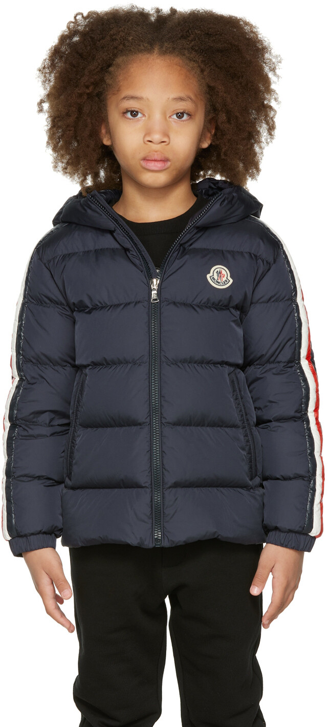 

Детская темно-синяя пуховая куртка Chrale, синяя Moncler Enfant