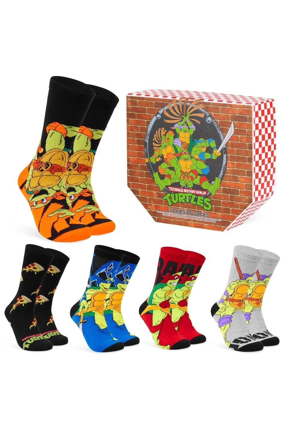 

Носки с героями мультфильмов (5 шт.) Teenage Mutant Ninja Turtles, мультиколор