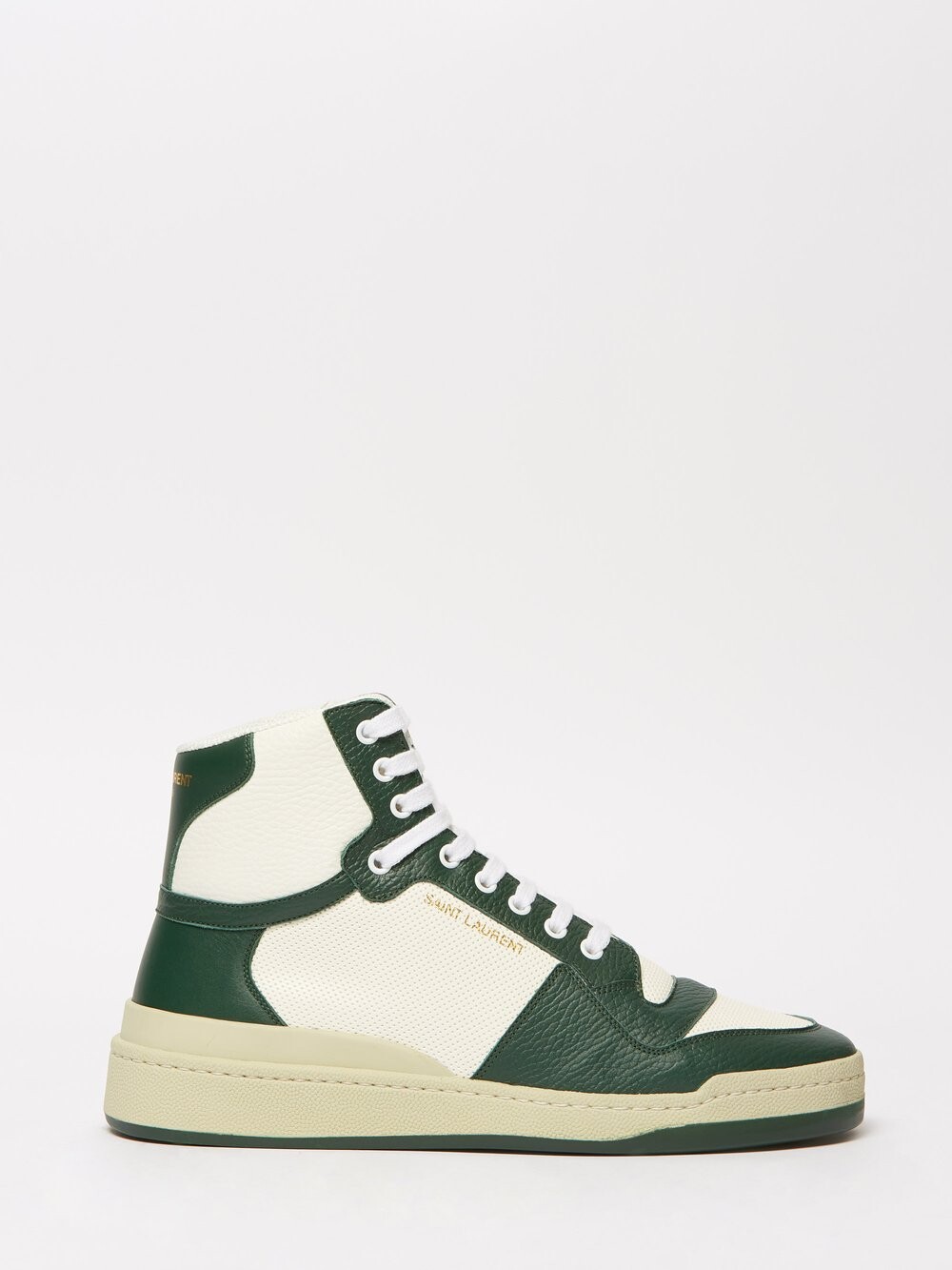 

Кожаные высокие кроссовки sl24 Saint Laurent, зеленый