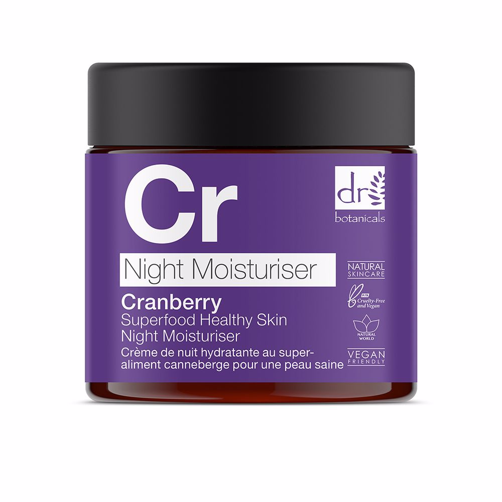 Увлажняющий крем для ухода за лицом Cranberry superfood healthy skin night moisturiser Dr. botanicals, 60 мл