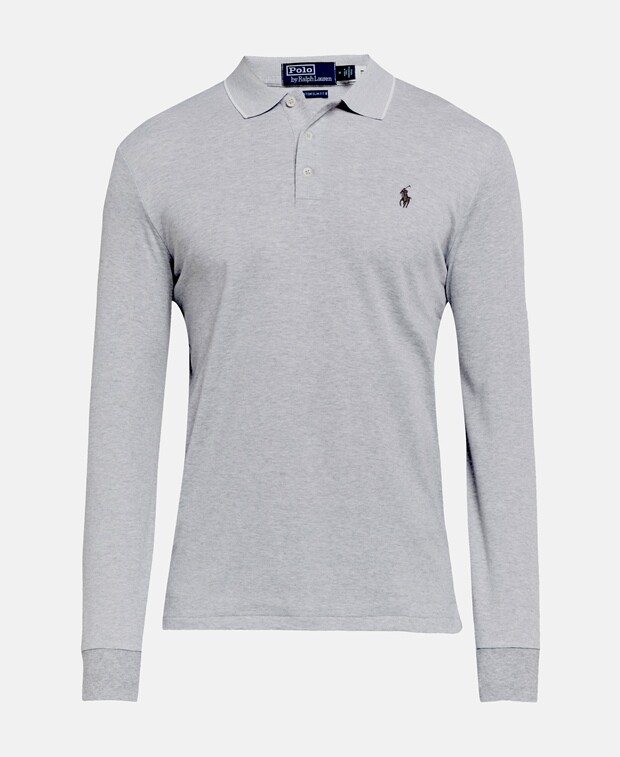 

Рубашка-поло с длинными рукавами Polo Ralph Lauren, серый
