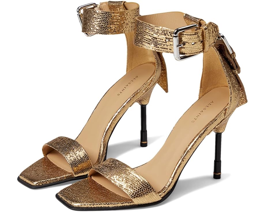 цена Туфли AllSaints Noir Shimmer Sandal, цвет Metallic Gold