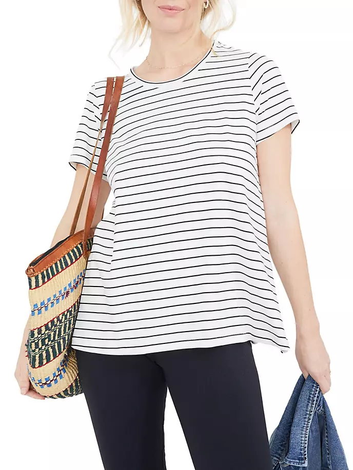 

Футболка для беременных и кормящих мам Hatch, цвет black white stripe