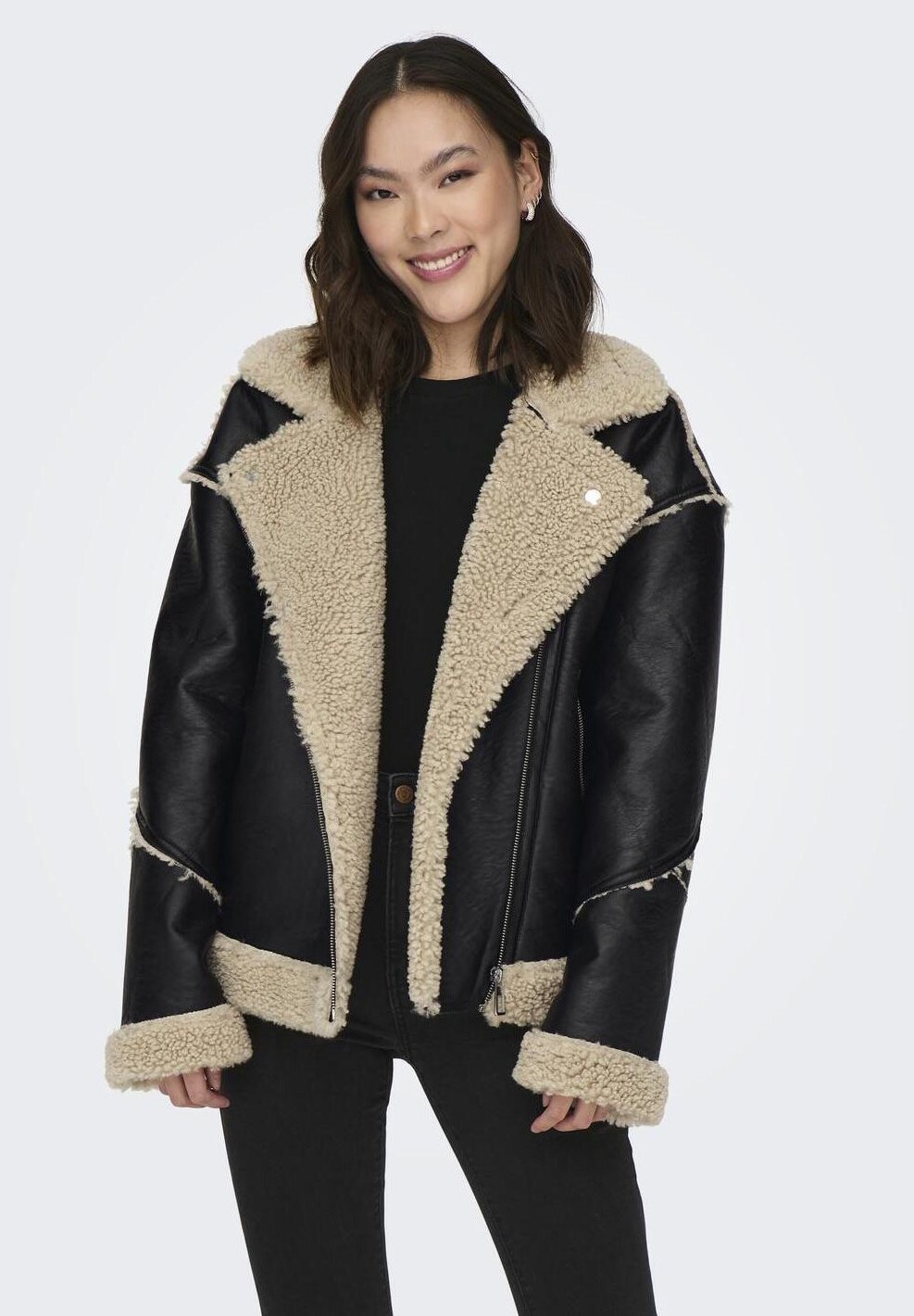 

Куртка из искусственной кожи Onlwilma Jacket ONLY, цвет black/moonbeam