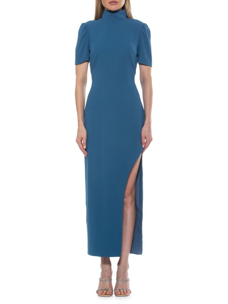 

Платье-футляр макси Dixie Mockneck Alexia Admor, цвет Denim Blue